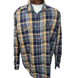 EUC Men's Casa Moda Casual Fit Shirt Size XXL Long Sleeve Plaid Pocket